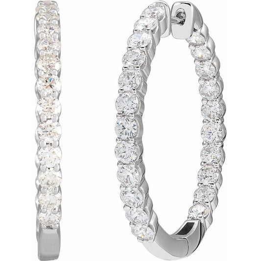 Inside-Outside Hinged Lab Grown Diamond Hoop Earrings