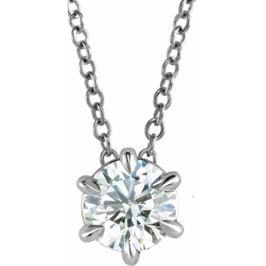 Solitaire Lab-Grown Diamond 14K Gold Necklace